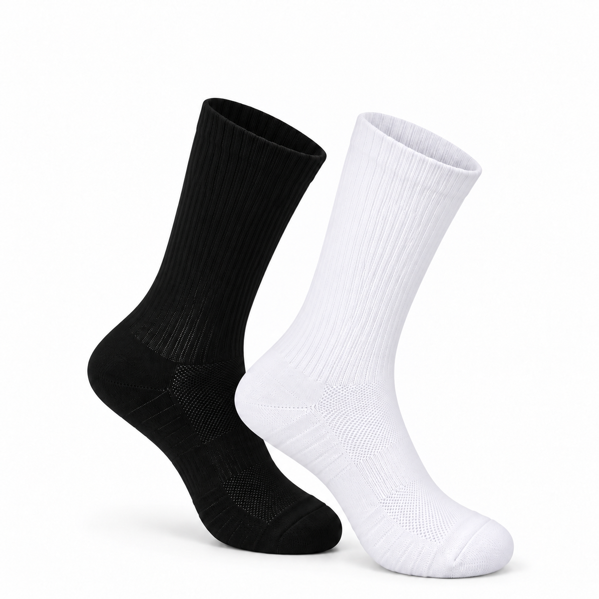 Men's Cushioned Tall Crew Socks — white and black collection